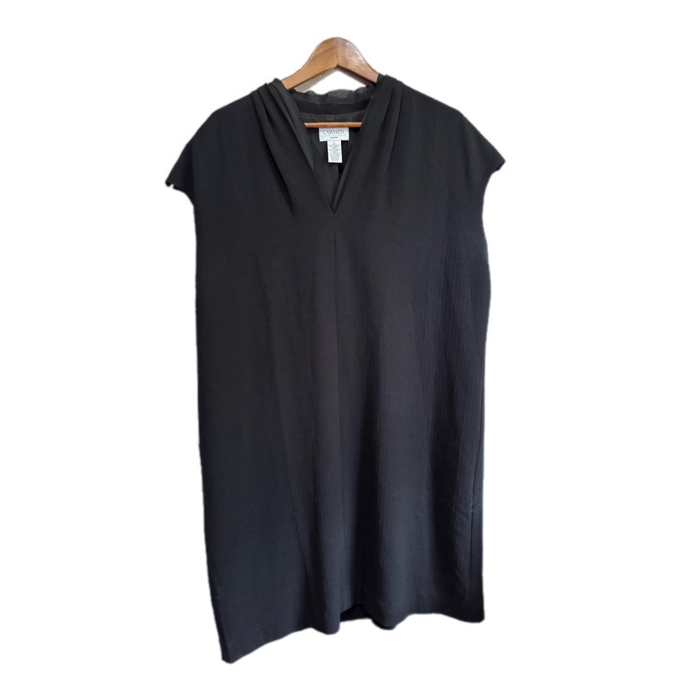Carmen Marc Valvo Black V-Neck KAFTAN [Mini Dress] like new!
